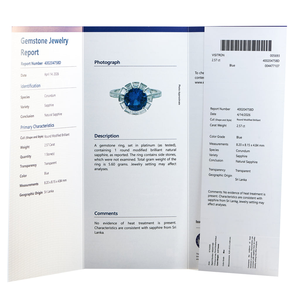 Platinum 1.60ct Diamond and Sapphire Ring