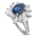 Platinum 1.50ct Diamond and Sapphire Ring
