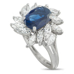 Platinum 1.50ct Diamond and Sapphire Ring