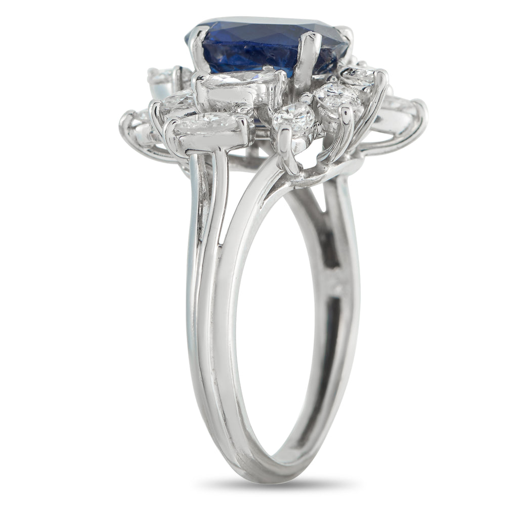 Platinum 1.50ct Diamond and Sapphire Ring