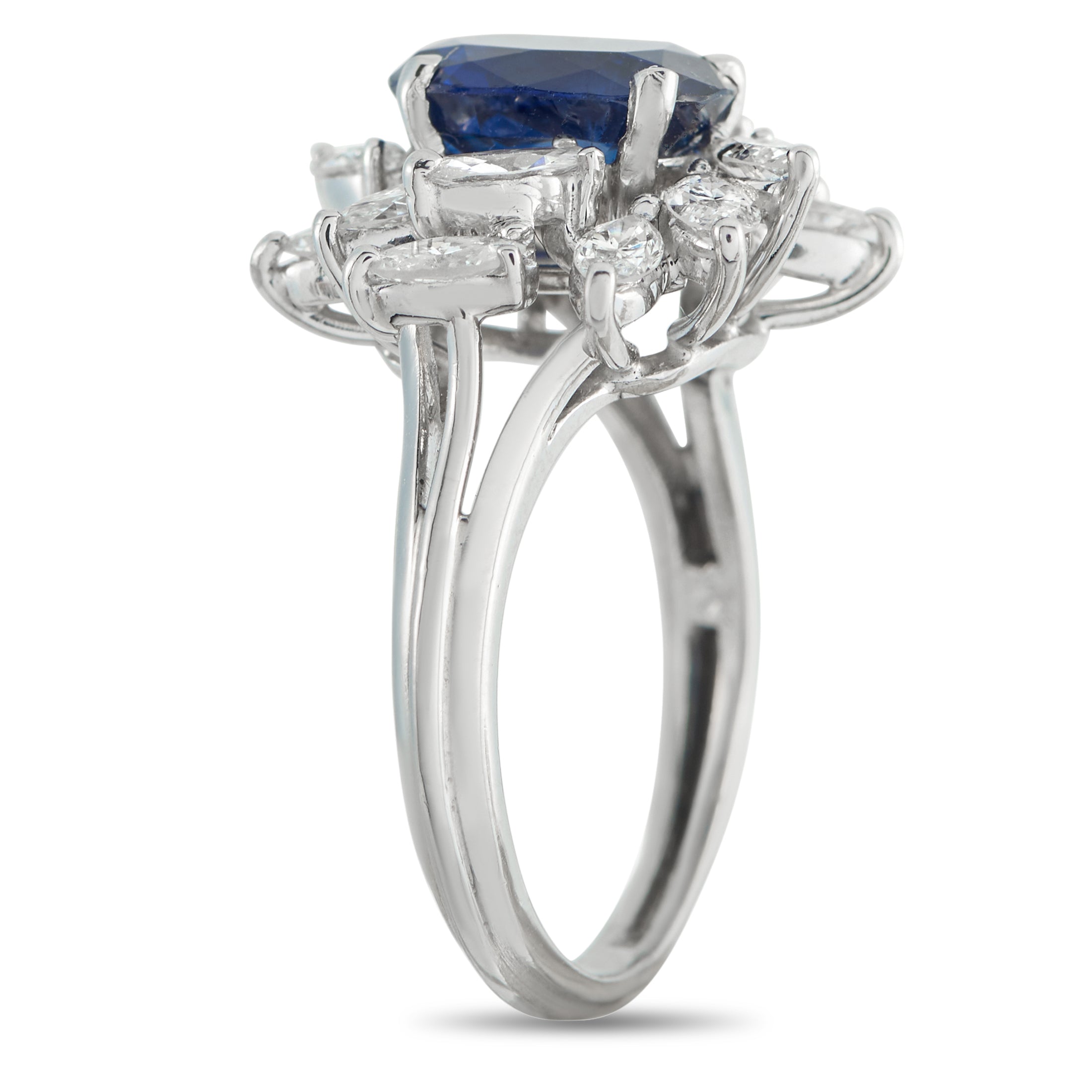 Platinum 1.50ct Diamond and Sapphire Ring