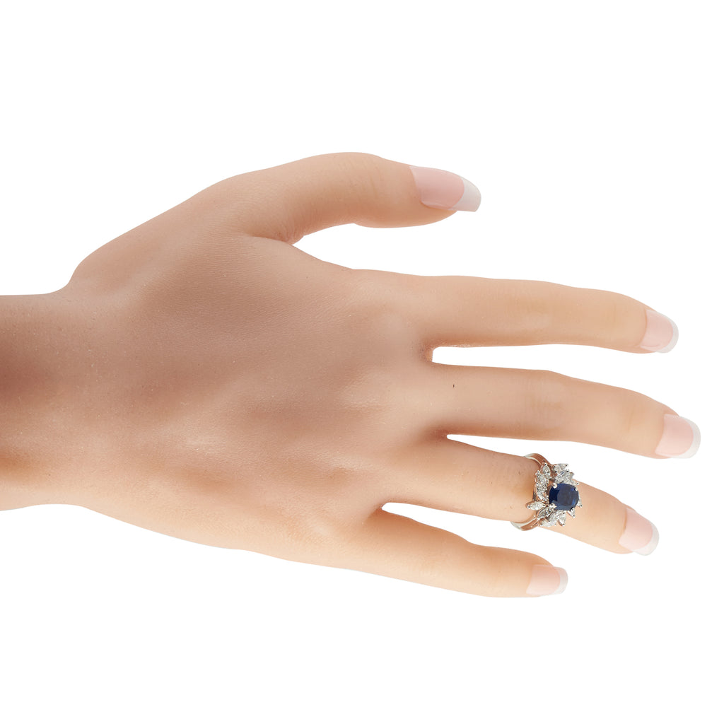 Platinum 1.50ct Diamond and Sapphire Ring