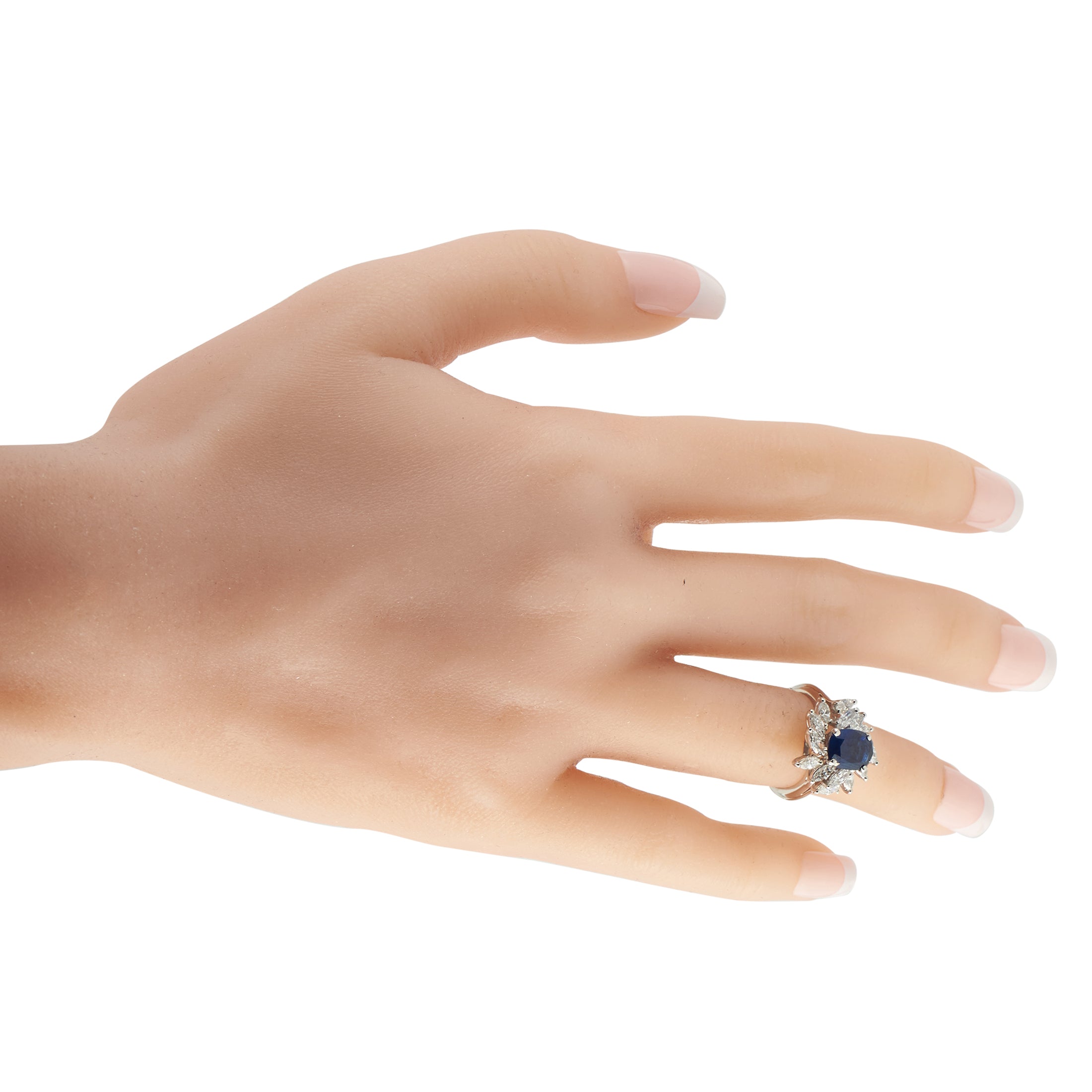 Platinum 1.50ct Diamond and Sapphire Ring