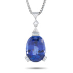 Exclusive Platinum 0.30ct Diamond and Tanzanite Necklace – This exquisite necklace will add a touch of opulence to any ensemb