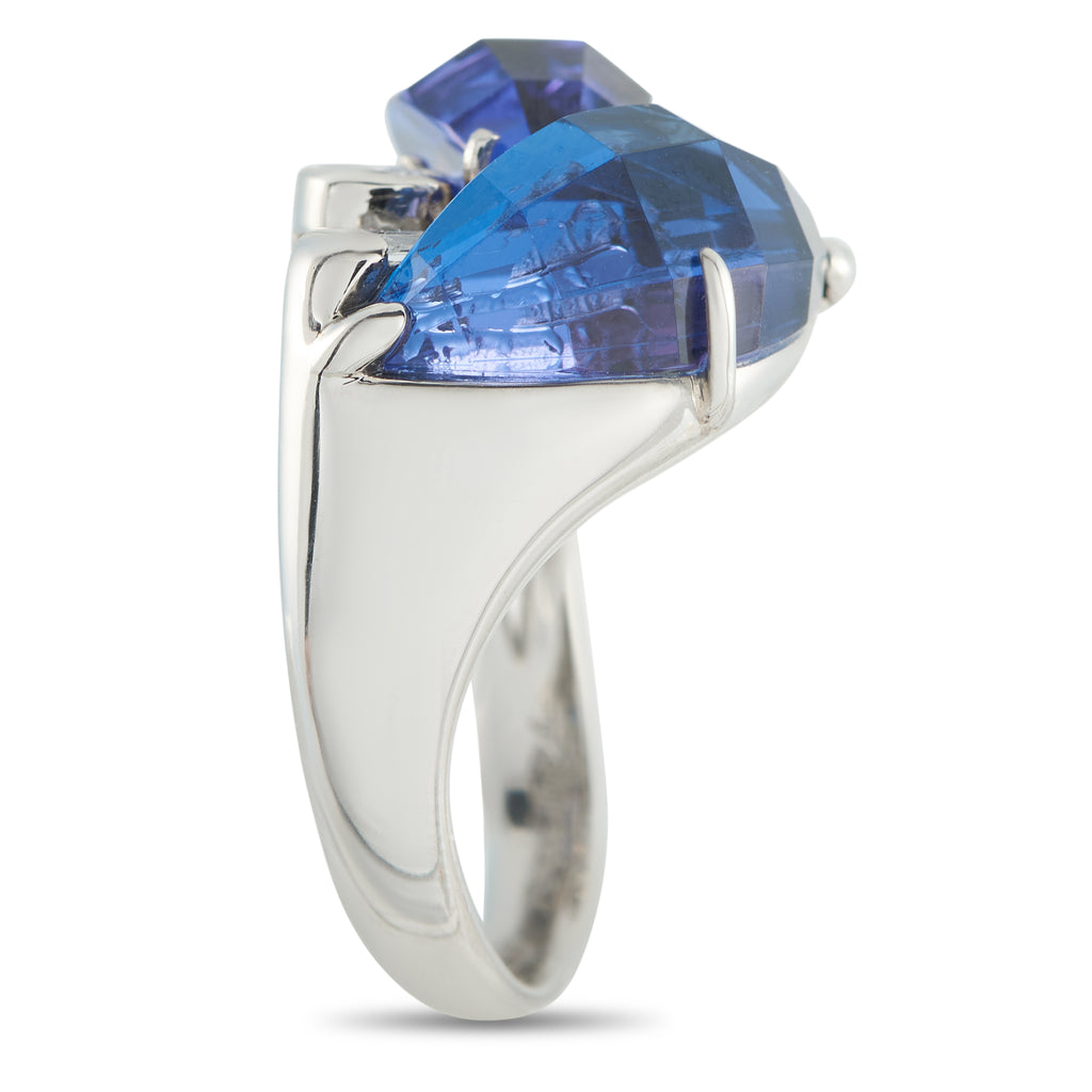 Platinum 0.65ct Diamond and Tanzanite Ring