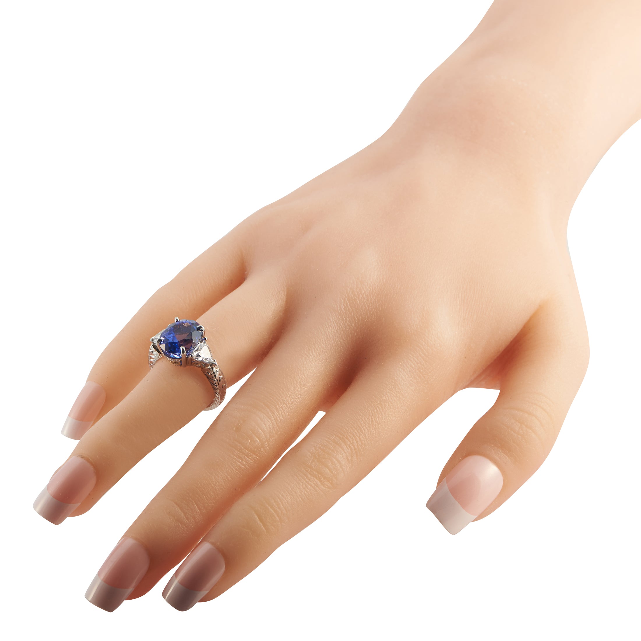 Platinum and 18K Yellow Gold 0.95ct Diamond and Tanzanite Ring
