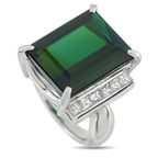 Exclusive Platinum 0.99ct Diamond and Green Tourmaline Ring MF38-101725 – An Exclusive  piece displaying the perfect balance 