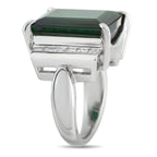 Exclusive Platinum 0.99ct Diamond and Green Tourmaline Ring