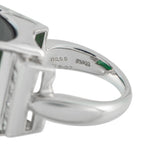 Exclusive Platinum 0.99ct Diamond and Green Tourmaline Ring