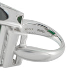 Platinum 0.99ct Diamond and Green Tourmaline Ring