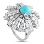 Platinum 2.80ct Diamond and Turquoise Ring