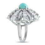 Platinum 2.80ct Diamond and Turquoise Ring