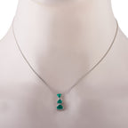 Exclusive Platinum 1.15ct Emerald Trio Necklace