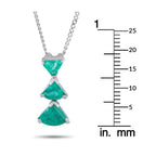 Exclusive Platinum 1.15ct Emerald Trio Necklace