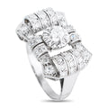 14K white gold diamond ring with round center stone and split band