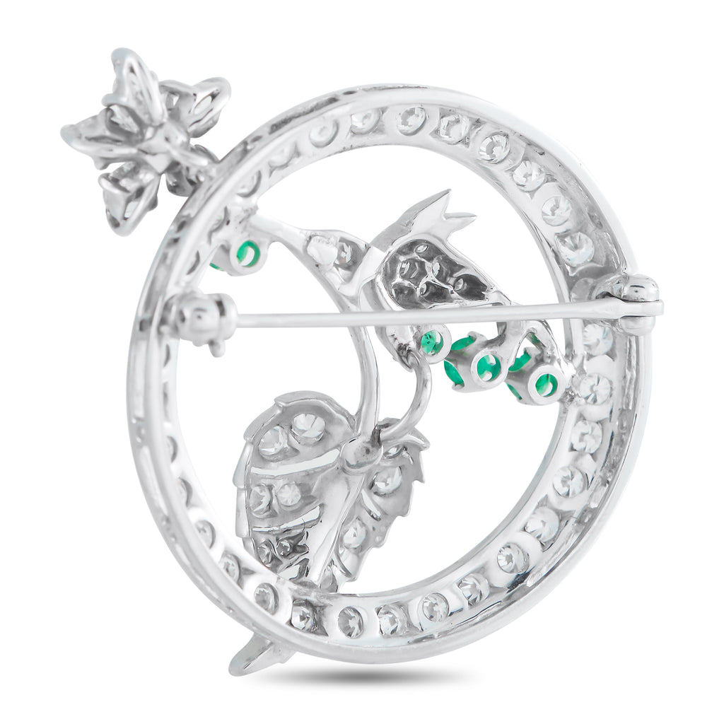 18K White Gold 2.20ct Diamond Brooch