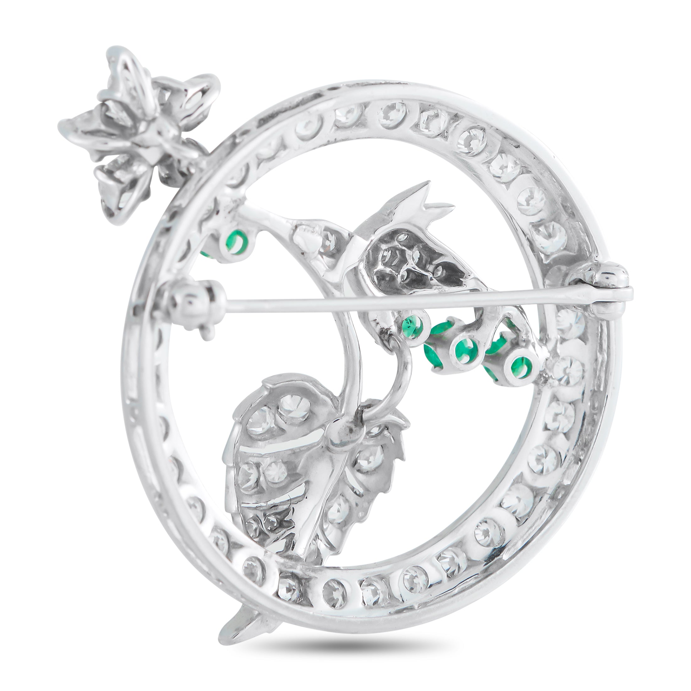 18K White Gold 2.20ct Diamond Brooch