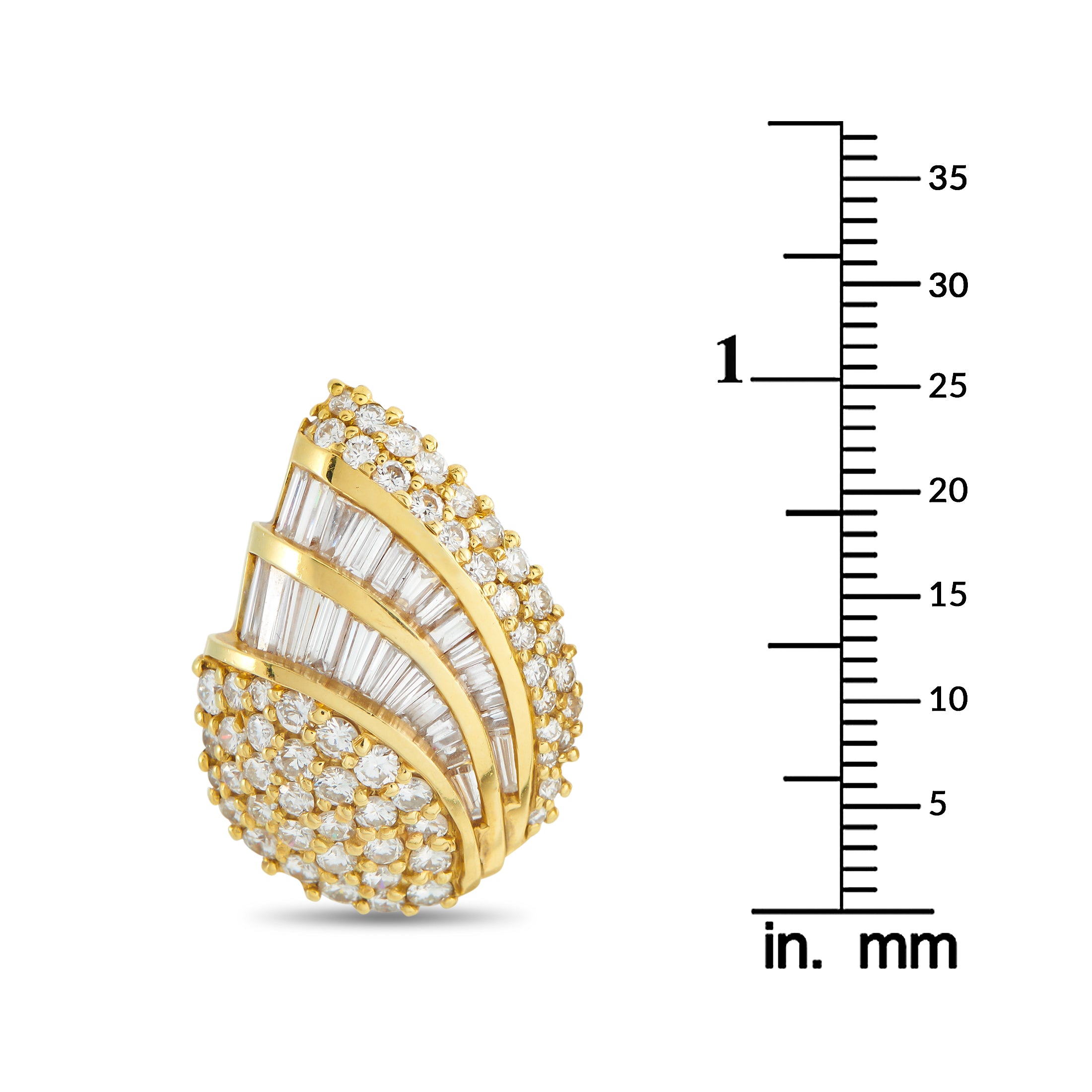 18K Yellow Gold 5.33ct Diamond Clip