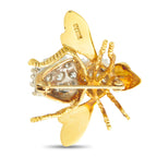 18K Yellow Gold 1.75ct Diamond Bee Brooch