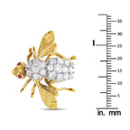18K Yellow Gold 1.75ct Diamond Bee Brooch