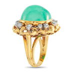 18K Yellow Gold 0.50ct Diamond and Emerald Ring