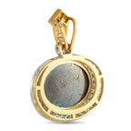 18K Yellow Gold 1.50ct Diamond and Boulder Opal Pendant