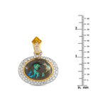 18K Yellow Gold 1.50ct Diamond and Boulder Opal Pendant
