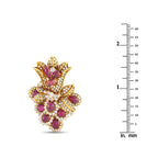 18K Yellow Gold 2.65ct Diamond and Ruby Brooch