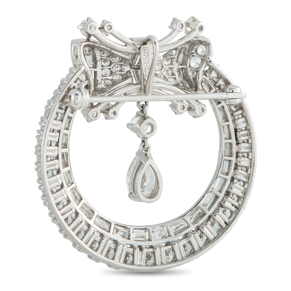 Platinum 5.80ct Diamond Art Deco Brooch