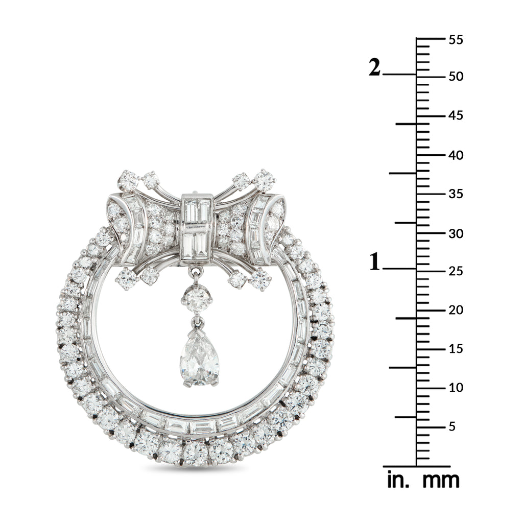 Platinum 5.80ct Diamond Art Deco Brooch