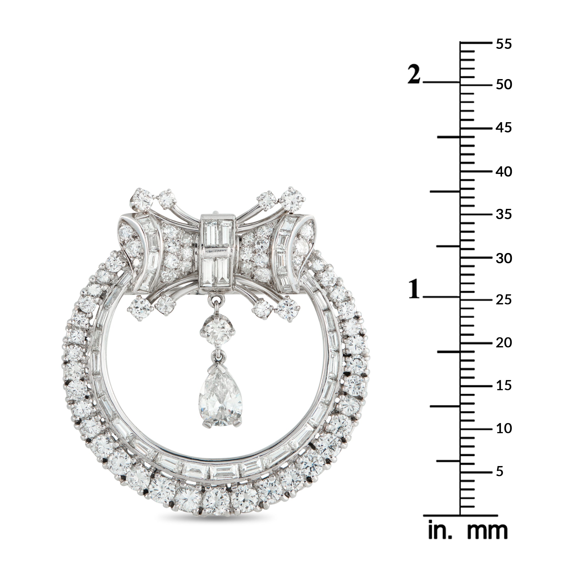 Platinum 5.80ct Diamond Art Deco Brooch