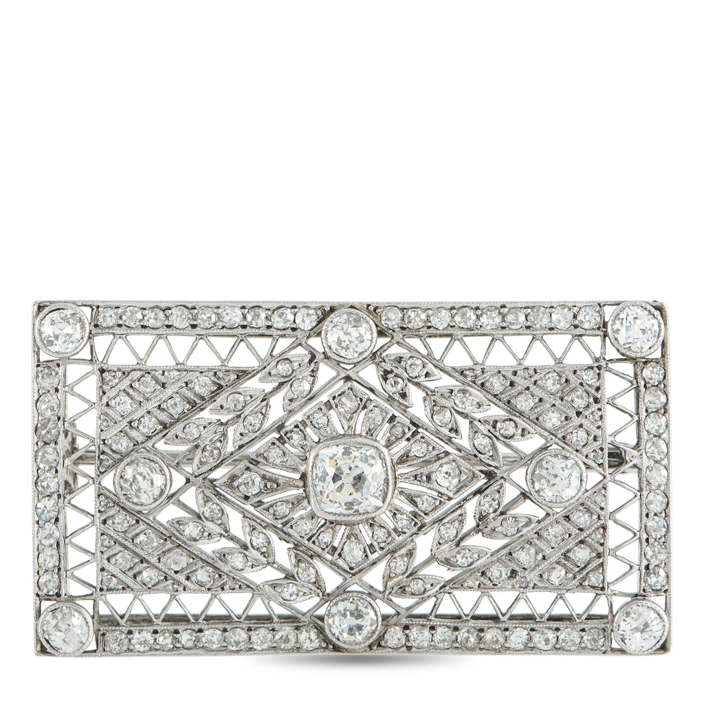 Platinum 3.0ct Diamond Brooch