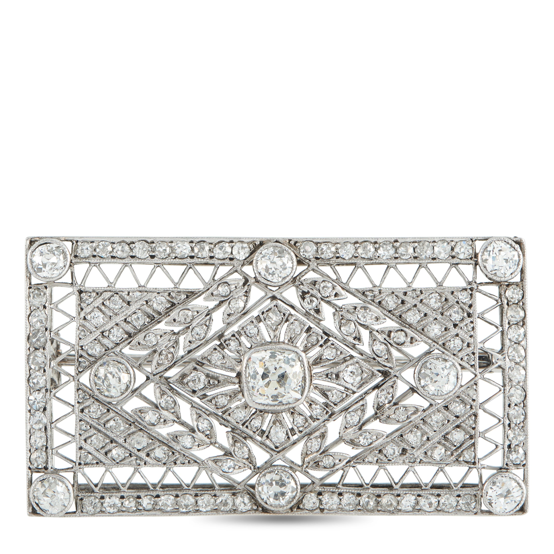 Platinum 3.0ct Diamond Brooch