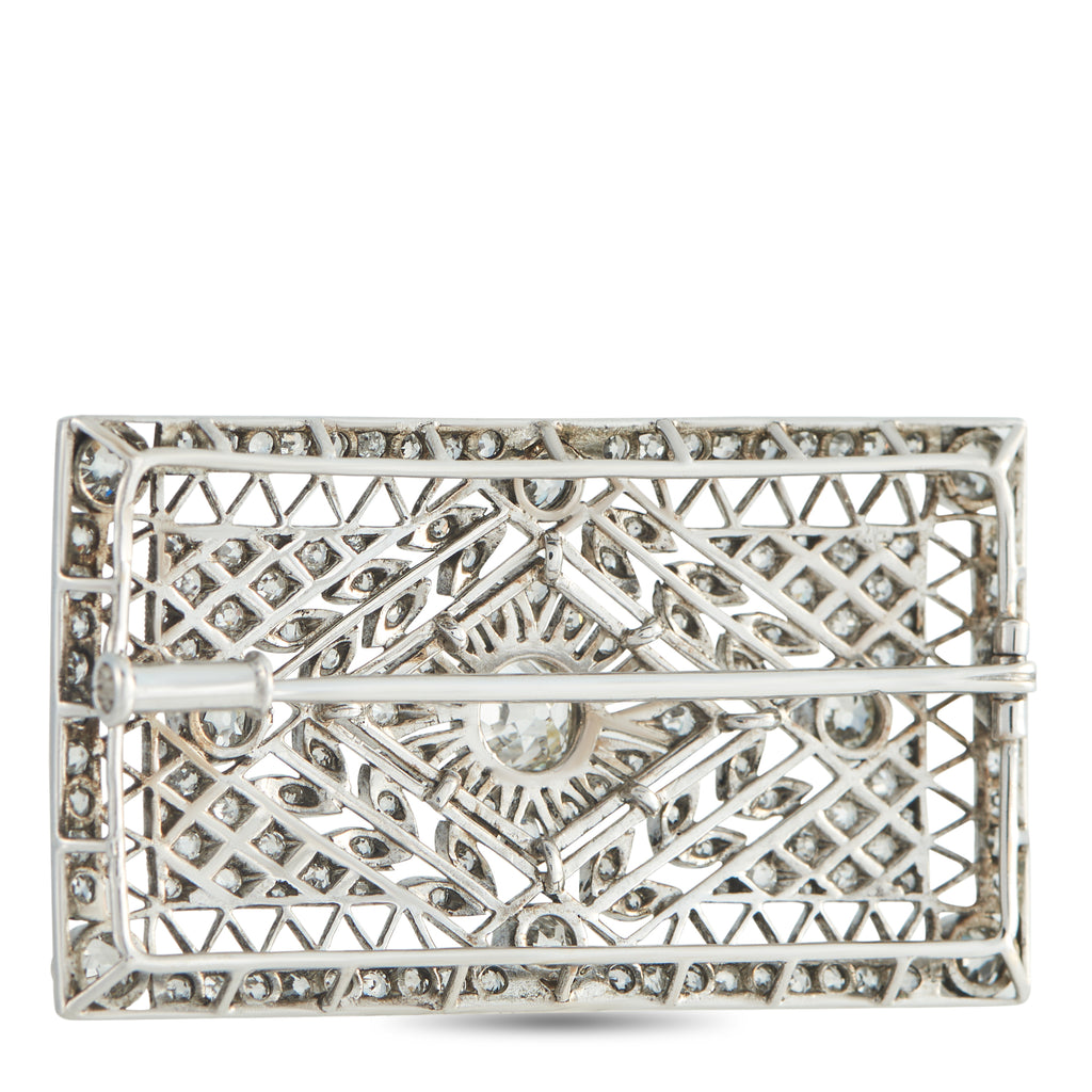 Platinum 3.0ct Diamond Brooch