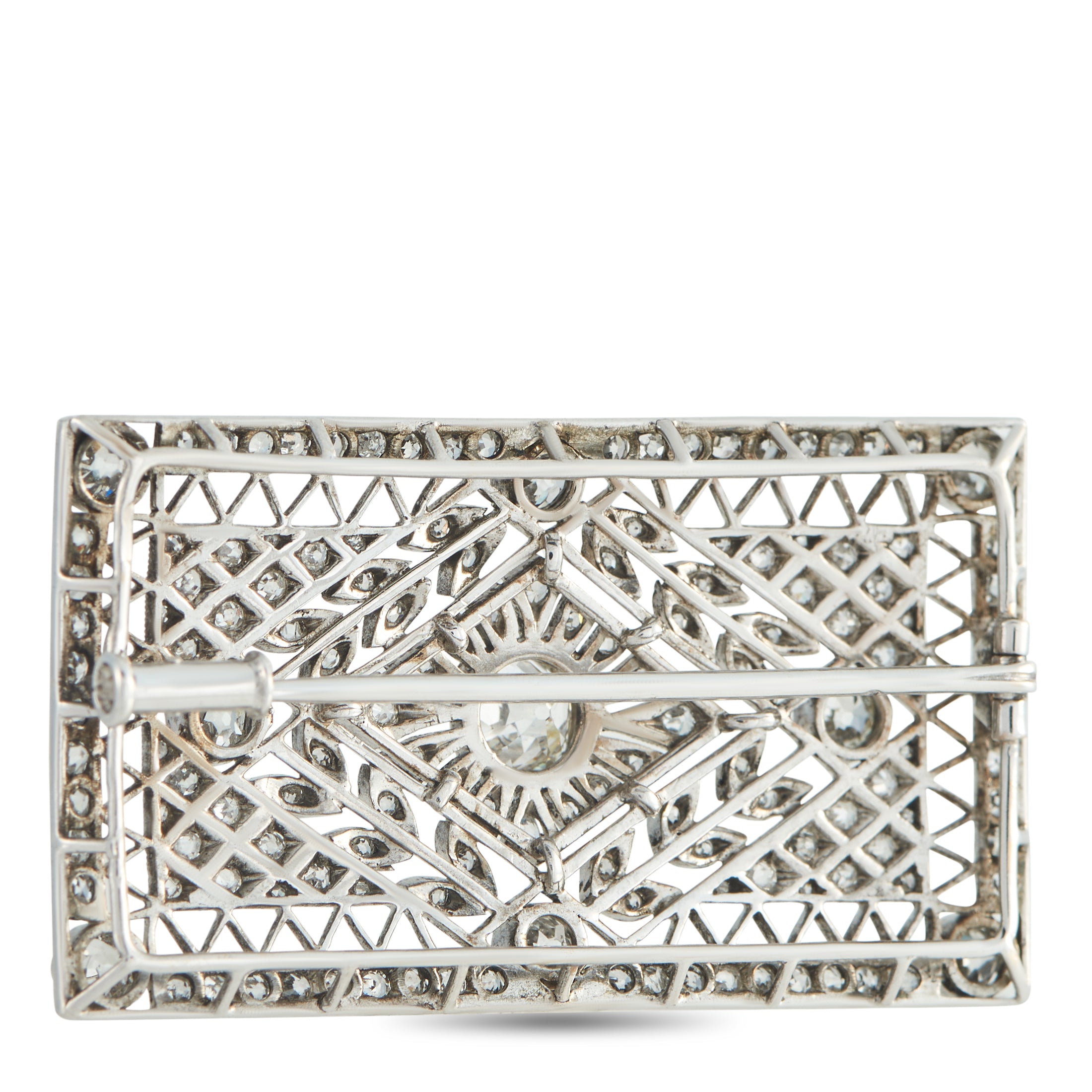 Platinum 3.0ct Diamond Brooch