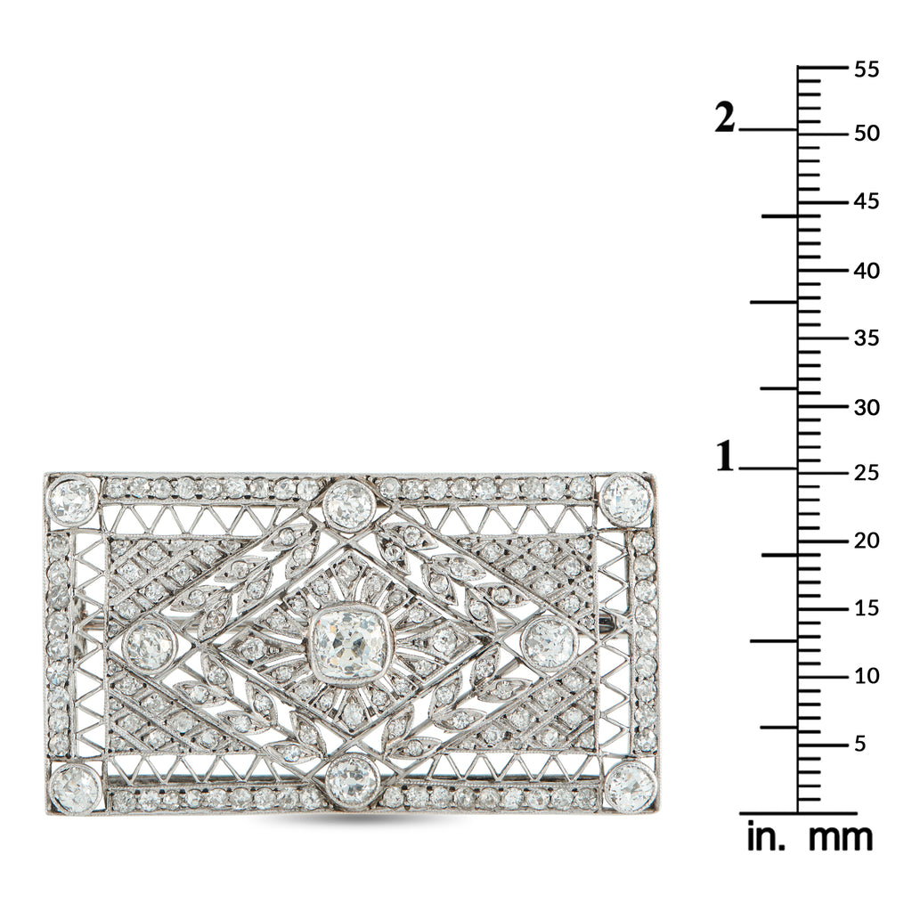 Platinum 3.0ct Diamond Brooch
