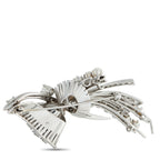 Platinum 3.65ct Diamond and Pearl Brooch