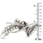 Platinum 3.65ct Diamond and Pearl Brooch