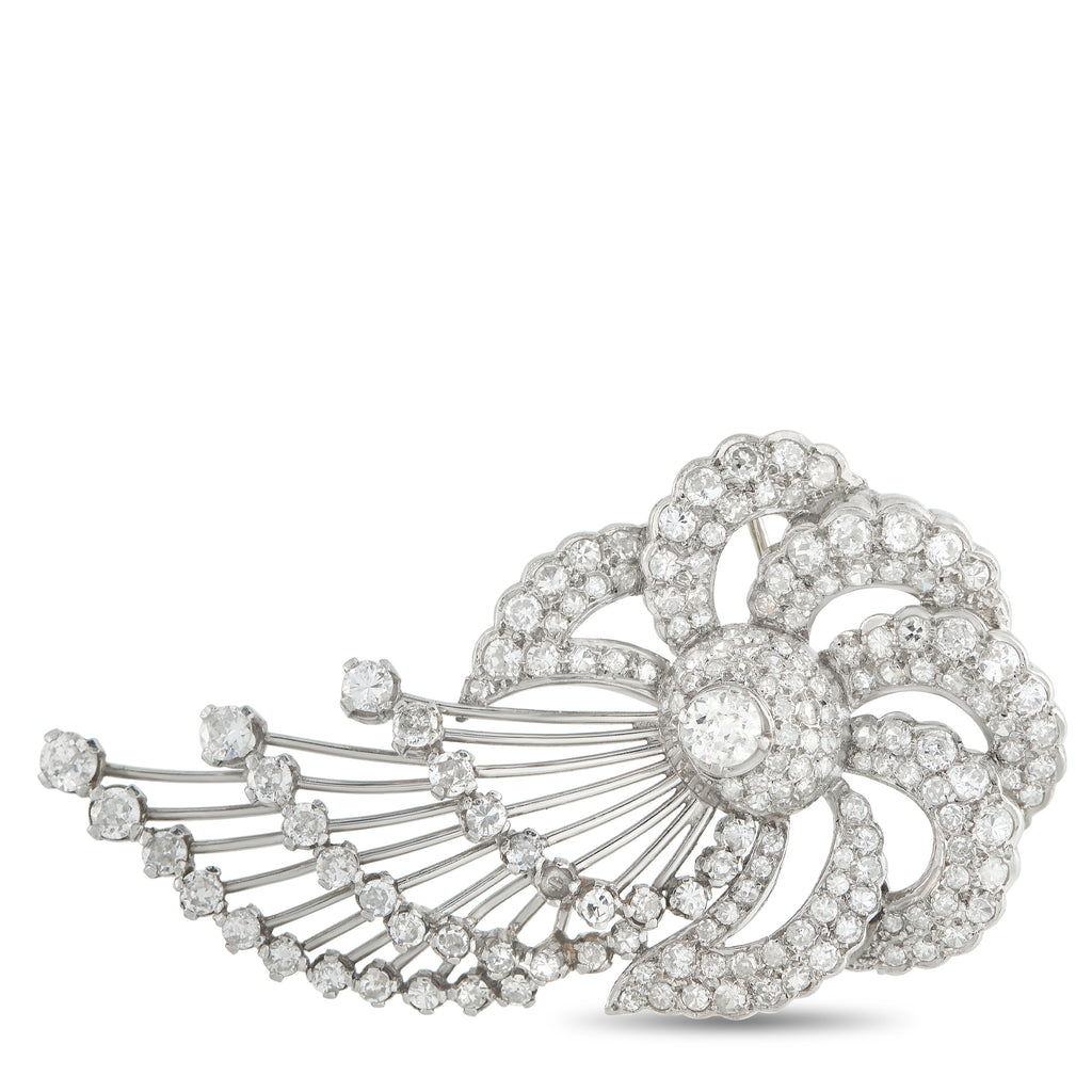 Platinum 5.0ct Diamond Brooch