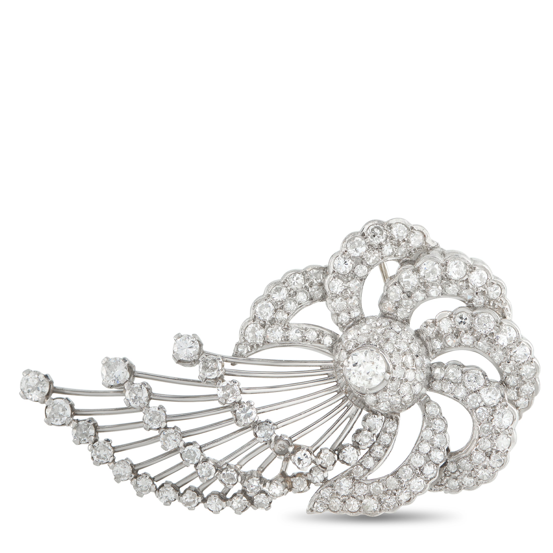 Platinum 5.0ct Diamond Brooch