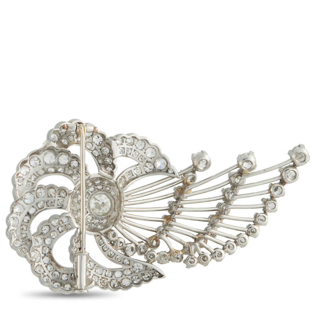 Platinum 5.0ct Diamond Brooch