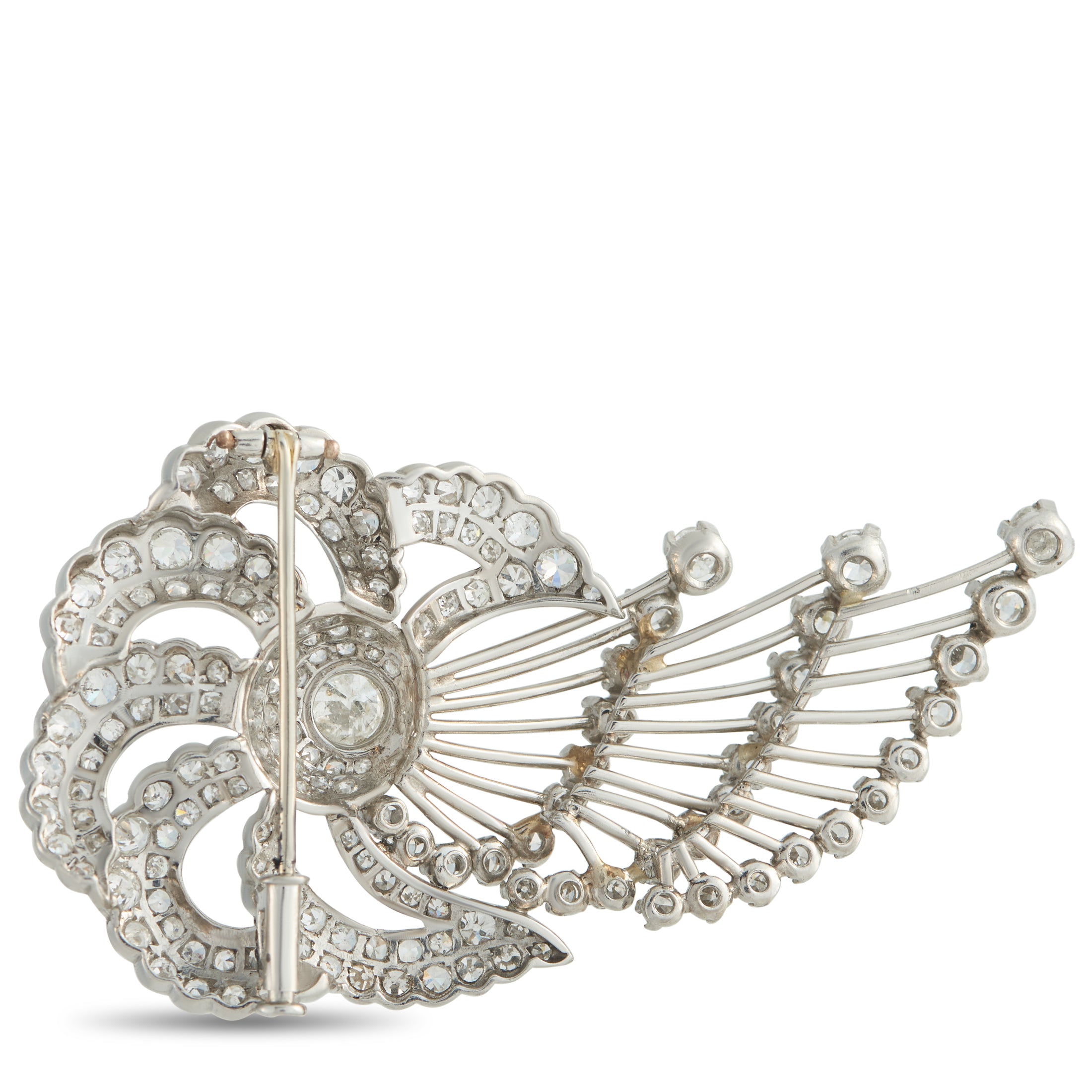 Platinum 5.0ct Diamond Brooch