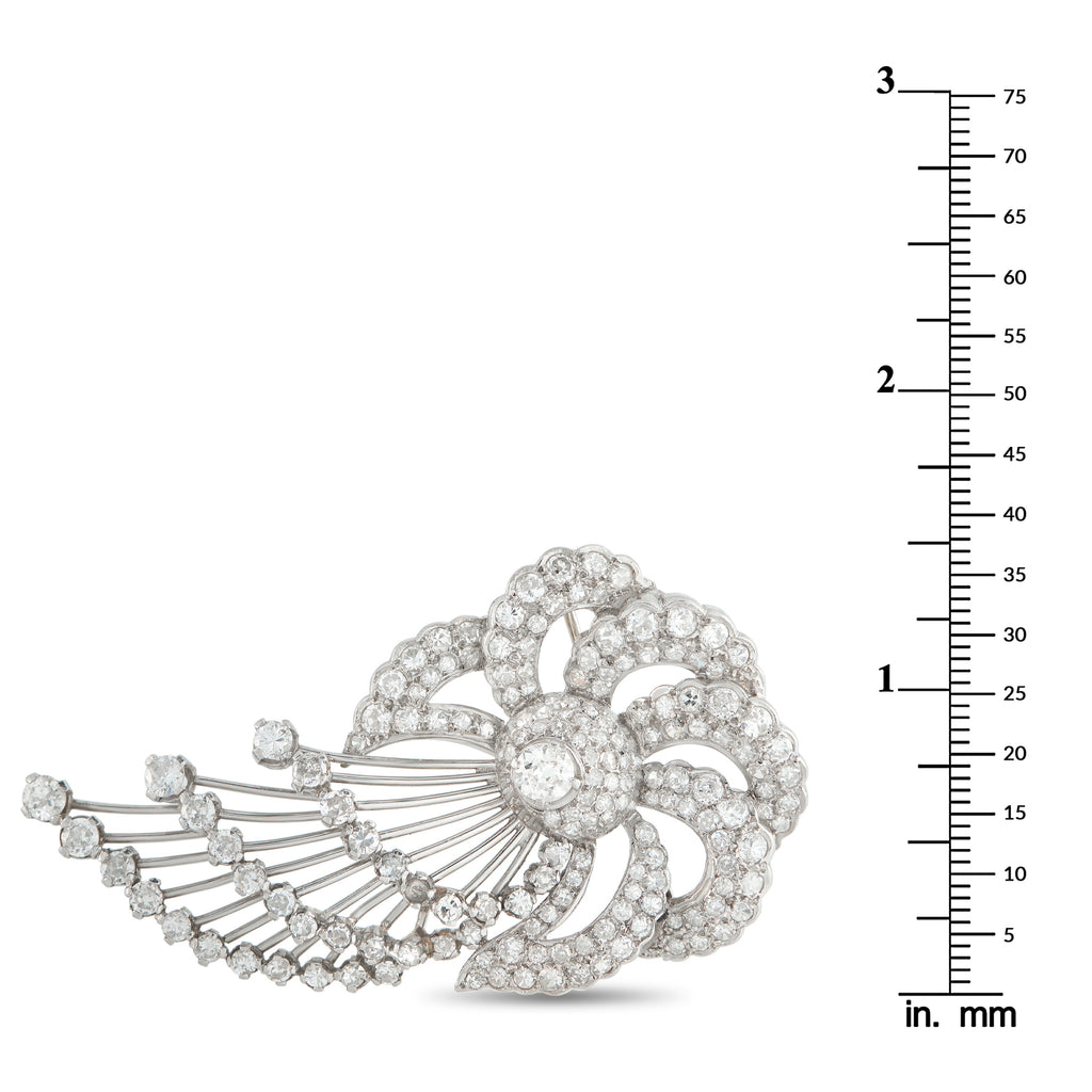 Platinum 5.0ct Diamond Brooch