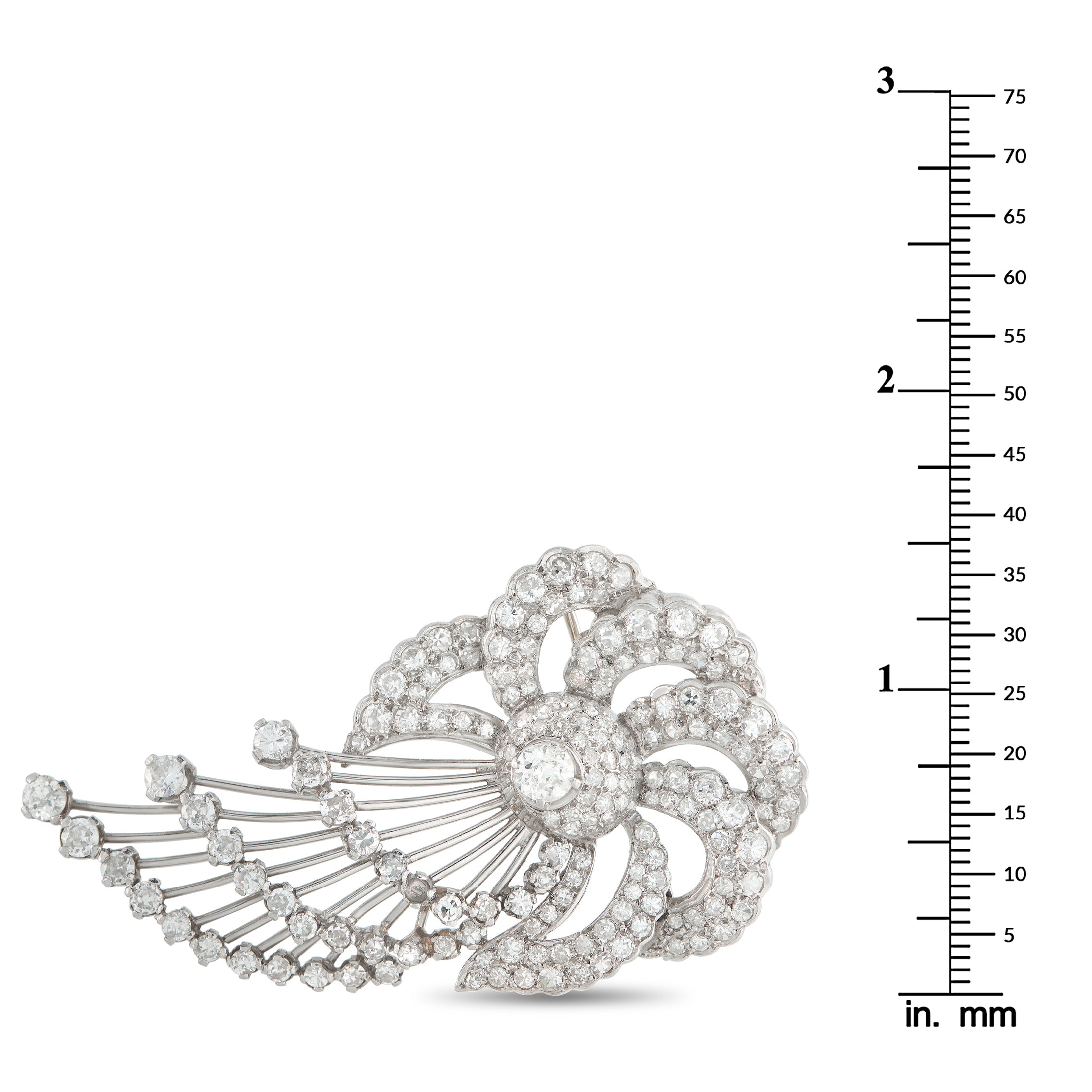 Platinum 5.0ct Diamond Brooch