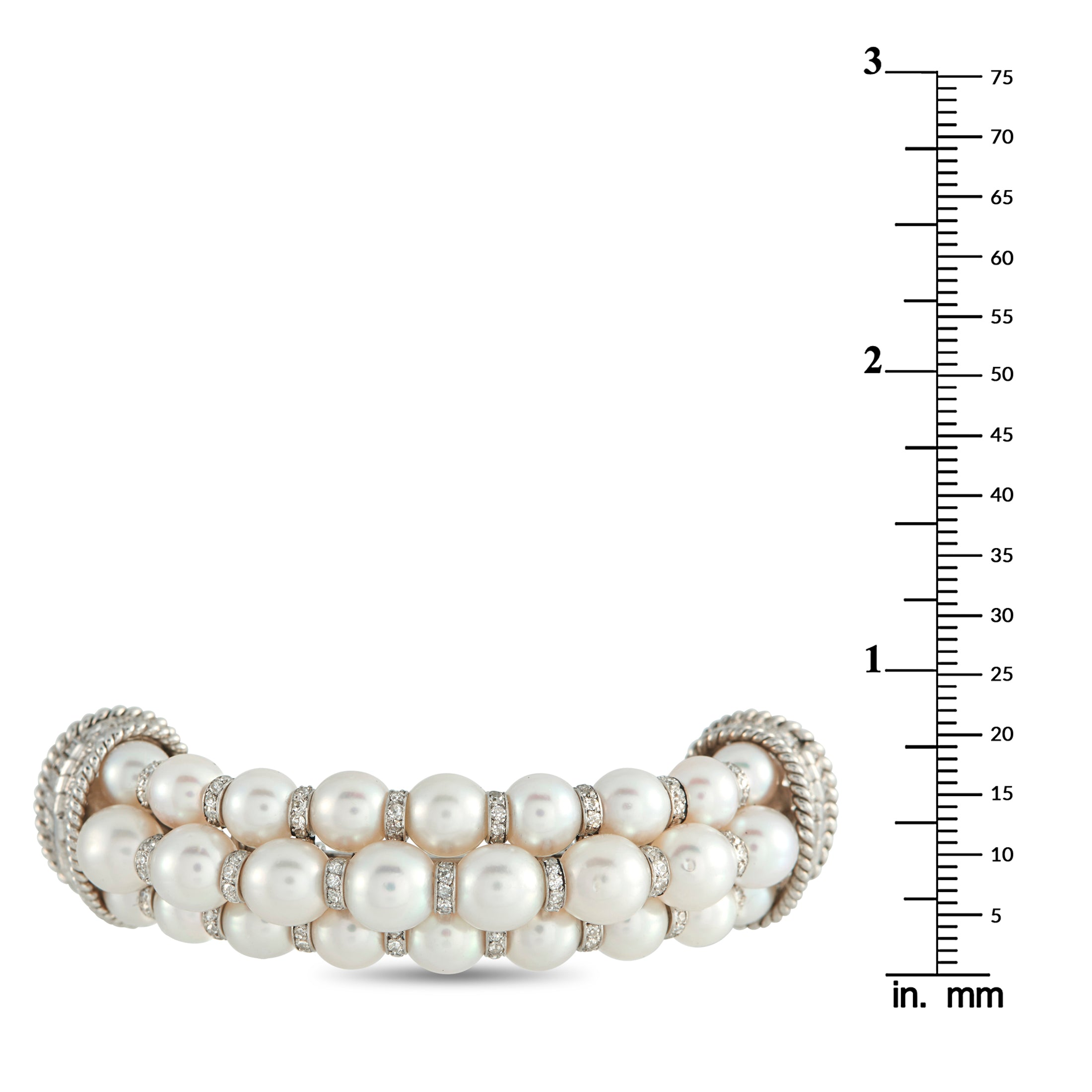 Platinum 3.80ct Diamond and Pearl Brooch