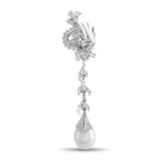 Platinum 7.0ct Diamond and Pearl Earrings