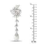 Platinum 7.0ct Diamond and Pearl Earrings