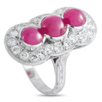 Platinum 1.85ct Diamond and Ruby Ring