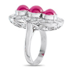Platinum 1.85ct Diamond and Ruby Ring