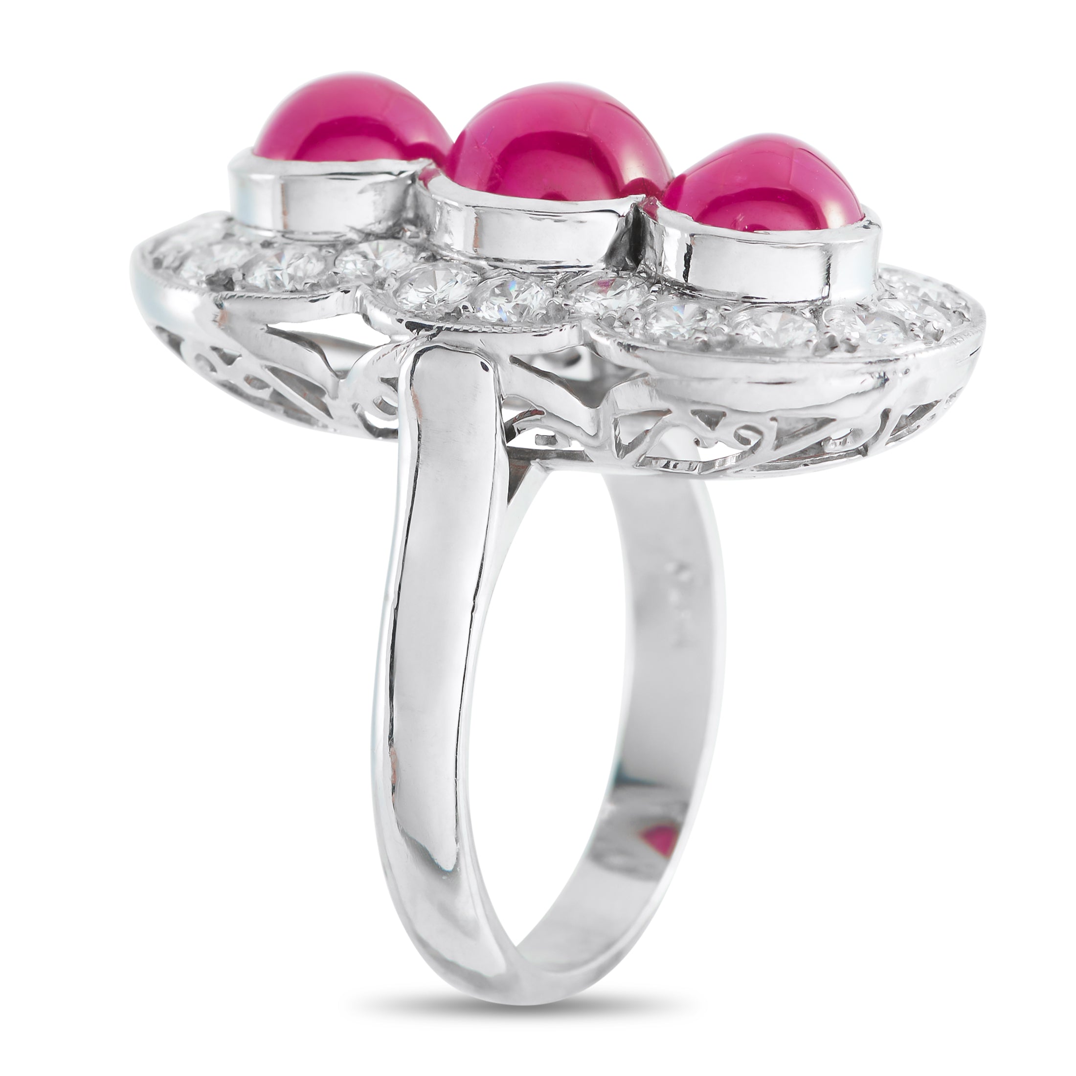 Platinum 1.85ct Diamond and Ruby Ring